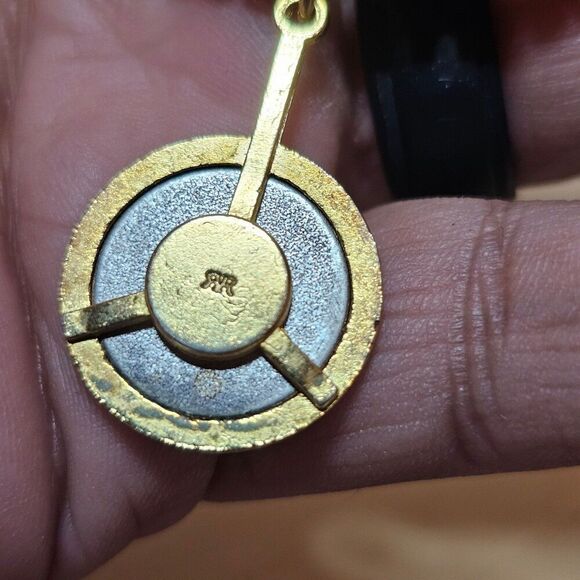 Roman Stye Coin In Bezel Pendant With Metal Beads Signed "RR" - Picture 5 of 6